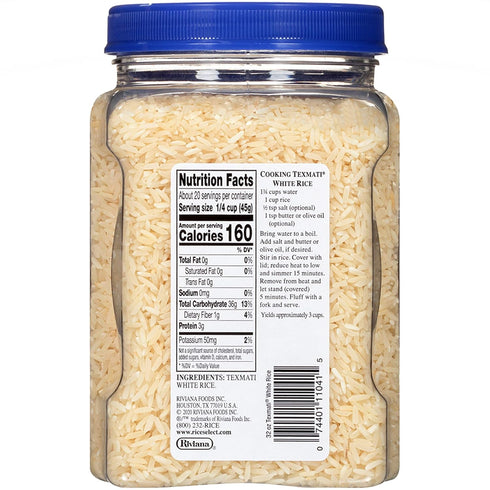 32 oz (Pack 4 RiceSelect Texmati White Rice, Long Grain, Gluten-Free, Non-GMO, of Jars)