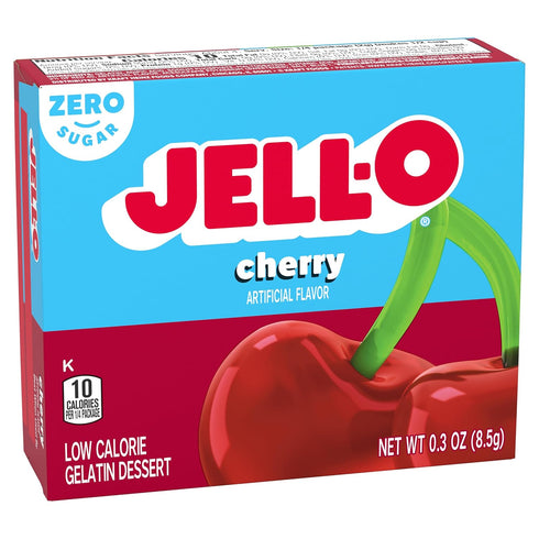 Jell-O SugarFree Gelatin Dessert Black Cherry, 0.3 oz. (Pack of 4)