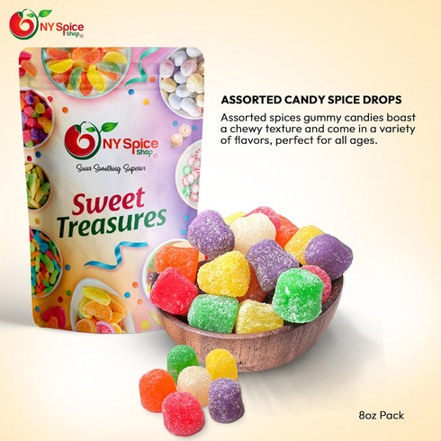 1 NY SPICE SHOP Assorted Spice Drops - Spice Drops - Gum Drops Candy - Gum Drops Gumdrops - Spiced Gum Drops - Gumdrops