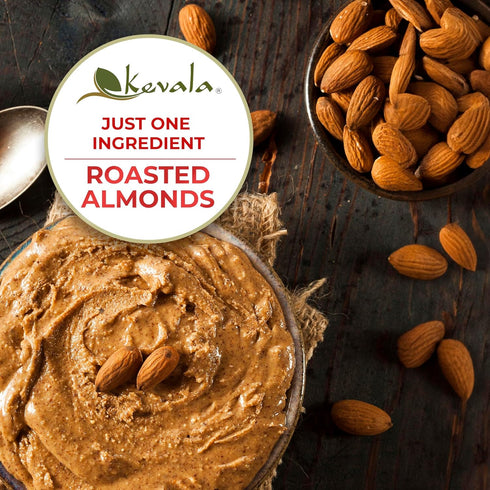 12 oz Kevala Almond Butter Crunchy - All-Natural Spread for Baking and Cooking, Nutritious Addition to Breakfast