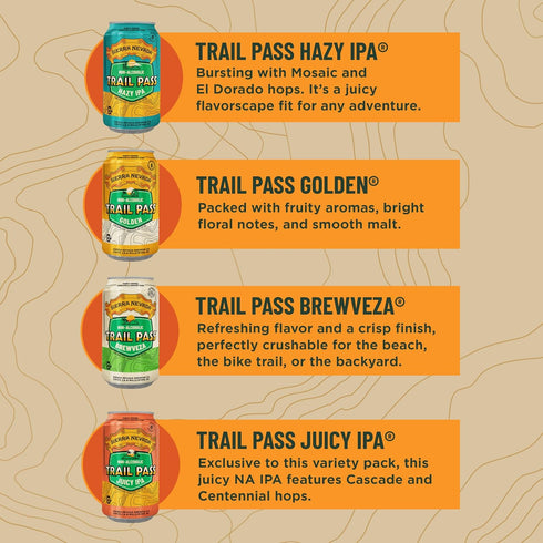 SIERRA NEVADA 12 Oz, 12 Pack , Non-Alcoholic Variety Trail Pass, Fl Cans