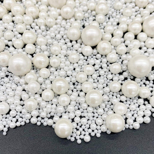 Weraru Edible White Pearl Sugar Sprinkles, 130g Candy for Baking, Cake Decorations, Cupcake Toppers