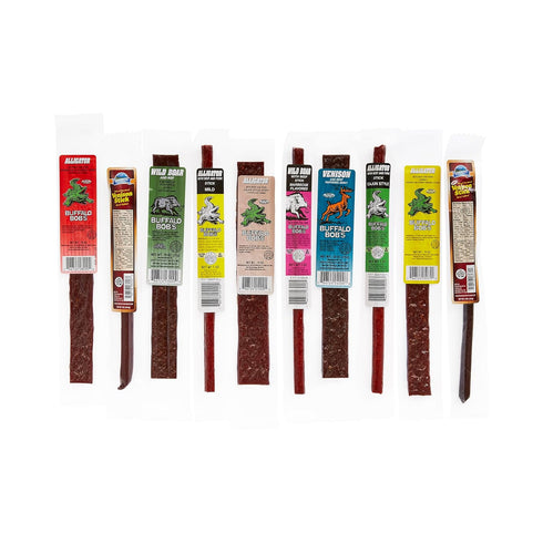 Packs Pack (10 Pack) Jerky Dynasty Bayou Mix - Exotic Beef Jerky Snack with Venison, Wild Boar & Alligator - Unique
