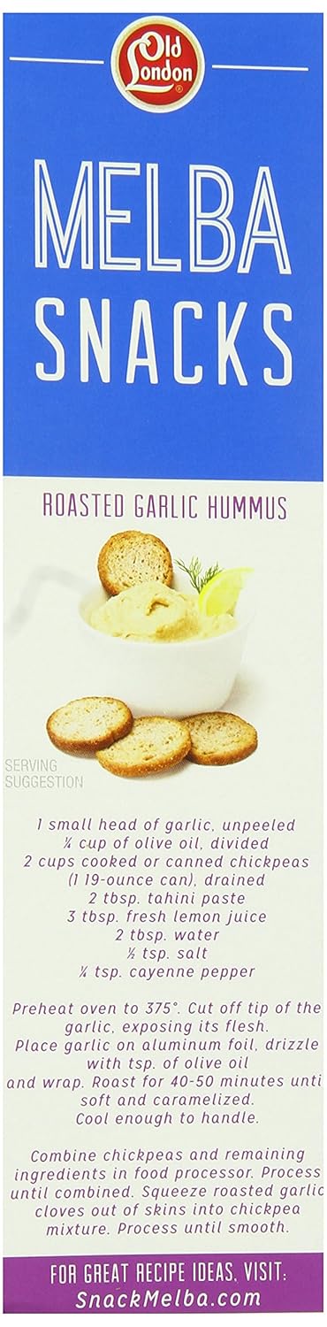 Old London Melba 5.25 (Pack 12) Snacks, Roasted Garlic, Ounce