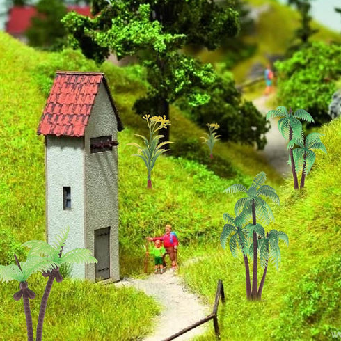 10Pcs Miniature Coconut Palm Tree Model Artificial Greenery Plant Decoration DIY Train Railway Building Diorama Sandbox
