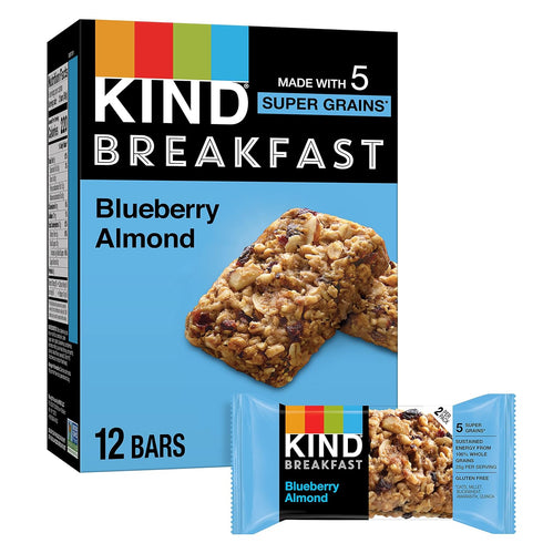 KIND Breakfast Bars, Gluten Free Healthy Snack Bar, Blueberry Almond, 100% Whole Grains, 1.76 OZ (6 Count)