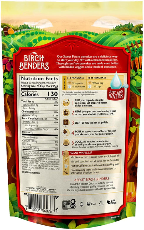 12 (Pack 2) Birch Benders Sweet Potato Pancake and Waffle Mix, Ounce