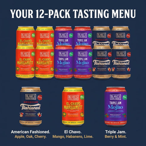 Pack 12 Pack Blakes Zero Proof Sparkling Mocktail Variety Non Alcoholic Carbonated Juice Beverage, Gluten Free
