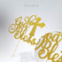 WeBenison God Bless Cake Topper, Gold Glitter for First Communion Baby Shower Party Decorations