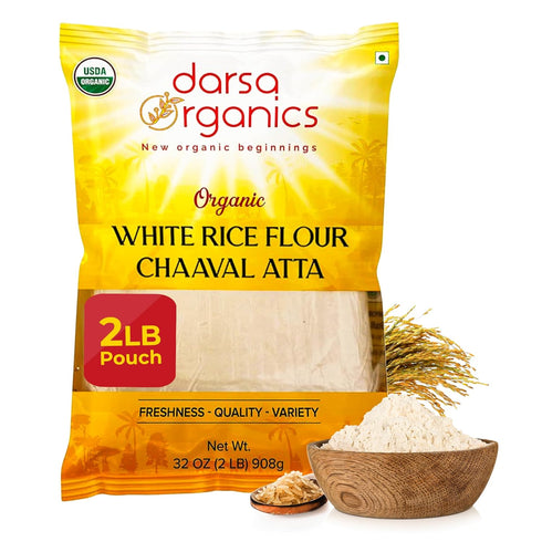 Darsa Organics White Rice Flour - Premium Organic, USDA Certified, Non-GMO, Gluten-Free