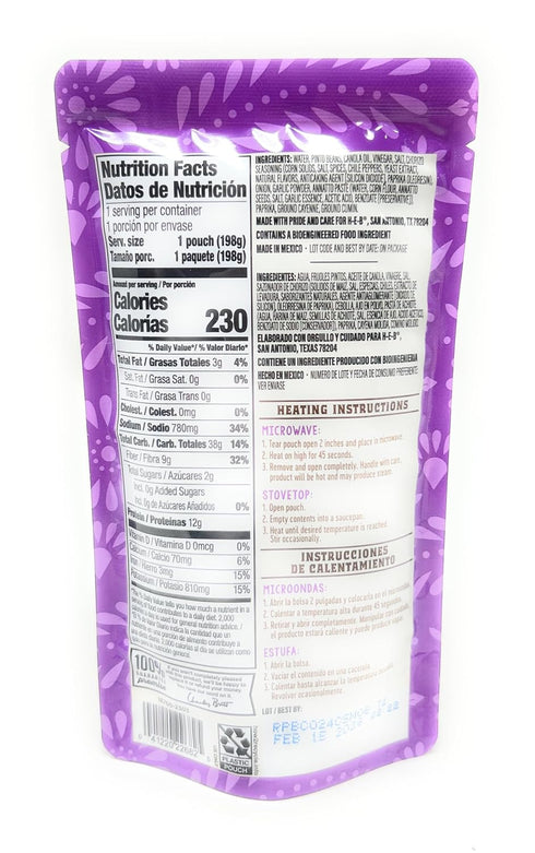 HEB 7oz 3 Mi Tienda Frijoles Microwavable Refried Pinto Beans with Chorizo Flavor - bags