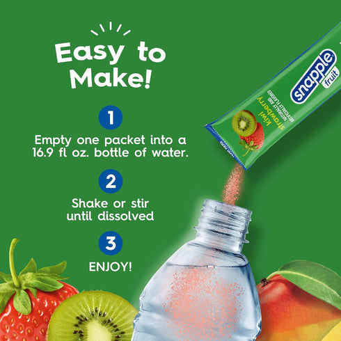 12 6 72 Snapple Kiwi Strawberry Powder Drink Mix - Boxes of Powder Sticks, Sticks Total | Sugar Free | On-the-Go