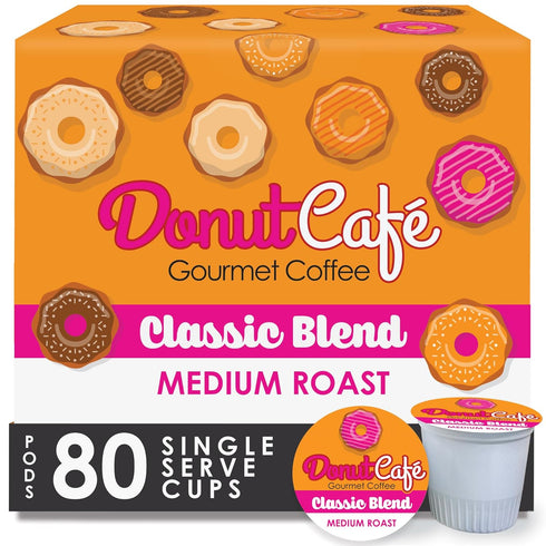 Donut Caf - Coffee Gourmet Pods, Classic Blend, Medium Roast Non-GMO, Gluten