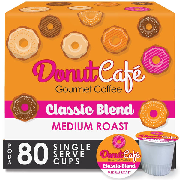 Donut Caf - Coffee Gourmet Pods, Classic Blend, Medium Roast Non-GMO, Gluten