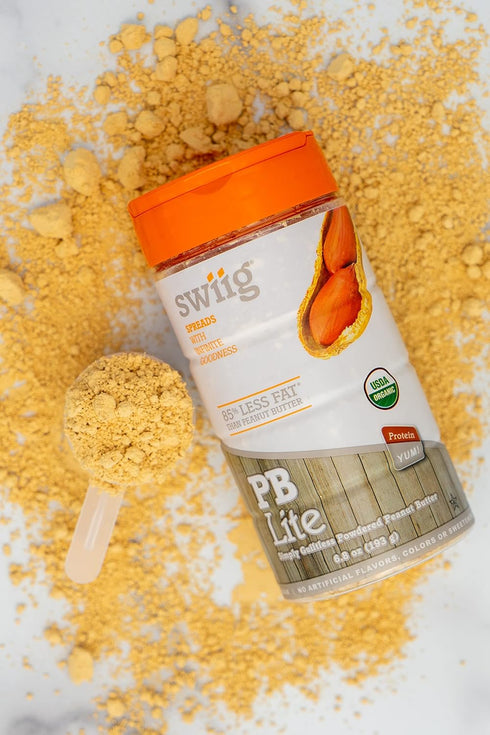 2lb 5g swiig PB Lite - Low-Calorie, Protein, No Added Sugar - Mix in Protein Shakes and Smoothies - Low Carb - Made