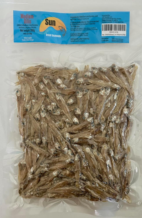 Sun dried seafoods 200g Dried Anchovies/Dilis, Dried Fish, Wild Caught, Chemical Free