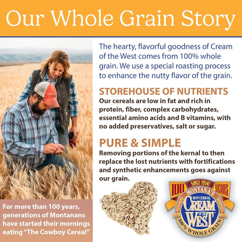 Cream of the West 100% 24 OZ Organic Roasted Wheat Hot Cereal