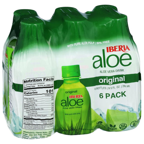 Iberia Aloe Vera Juice Drink With Aloe Pulp, Original, 9.5 Fl Oz,