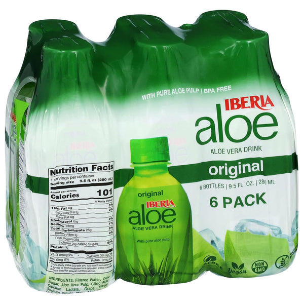 Iberia Aloe Vera Juice Drink With Aloe Pulp, Original, 9.5 Fl Oz,