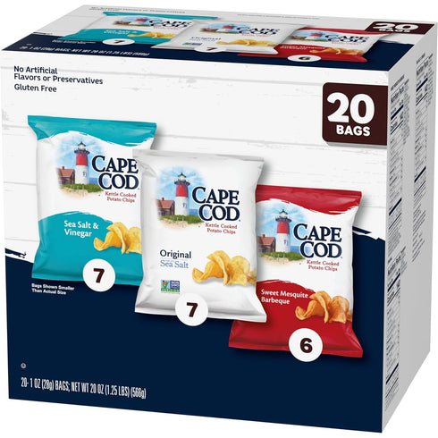Pack 20 Count 1 Oz Cape Cod Variety Chips