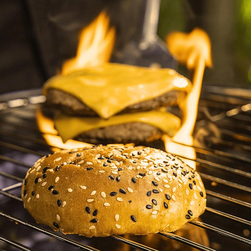 Pack 2, 4-Count (8 Bakerly, The Brioche Pre-Sliced Burger Buns With Tuxedo Sesame Seeds, of Total Brioche Burger Buns)