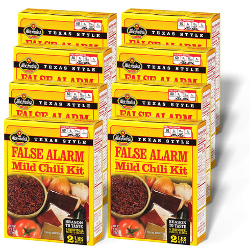 Wick Fowler's False Alarm Mild Chili Kit, Texas Style Chili Seasoning Mix