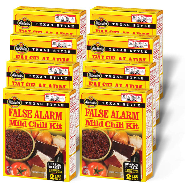 Wick Fowler's False Alarm Mild Chili Kit, Texas Style Chili Seasoning Mix