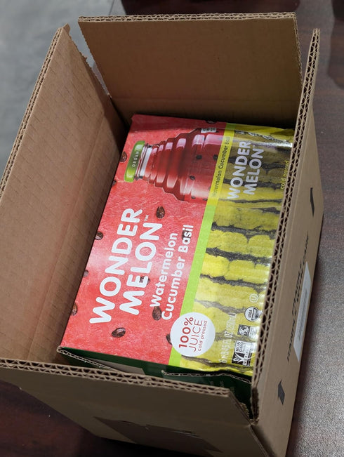 8.45oz (6 Pack) 100% 6/27/2026 Wonder Melon Organic Watermelon Juice with Cucumber & Basil, Juice, Cold Pressed, Best