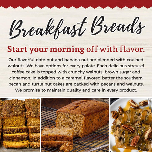 6-10 (16 oz) Beatrice Bakery Co Pumpkin Streusel Coffee Breakfast Bread Box, Grandma's Freshly Made Premium Gourmet