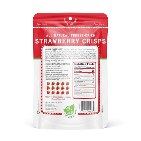 Pack 24 (0.53 oz Natures Turn Freeze-Dried Fruit Snacks, Strawberry and Blueberry Crisps, of Each)