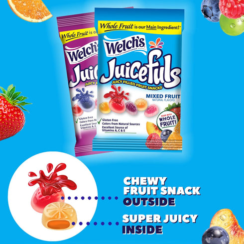 Pack, 1 oz (Pack 14) Welch's Juicefuls Juicy Fruit Snacks, Berry Blast & Island Splash, Fruit Gushers, Bulk Individual