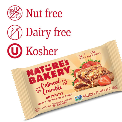 Nature's Bakery Strawberry Oatmeal Crumble Bars, 6 Ct, 1.41 Oz