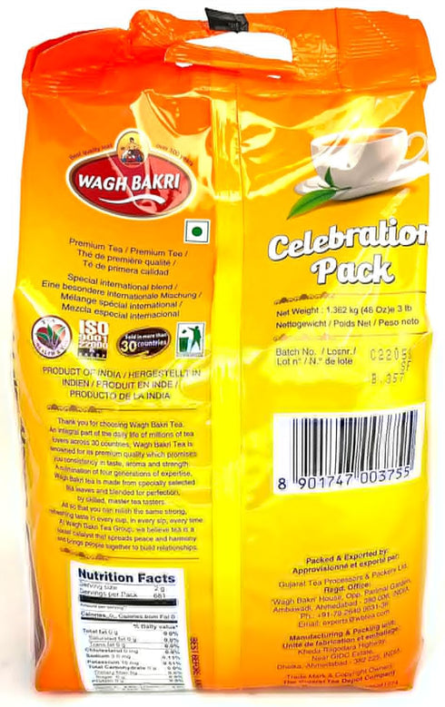 3 lb (Pack 1) Wagh Bakri Premium Black Tea, Special International Blend