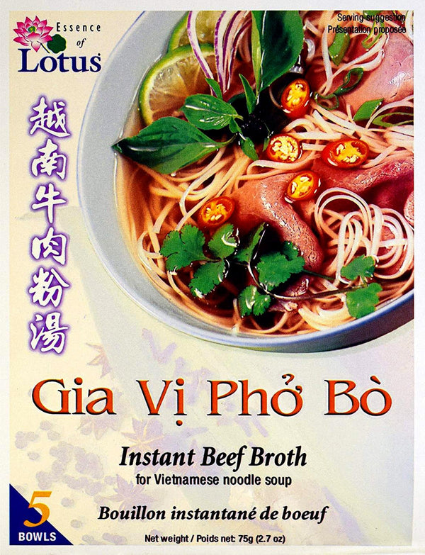 Essence of Lotus Instant Beef Pho Soup Mix Ready-to-Eat Flavorful, Restaurant-Quality Pho
