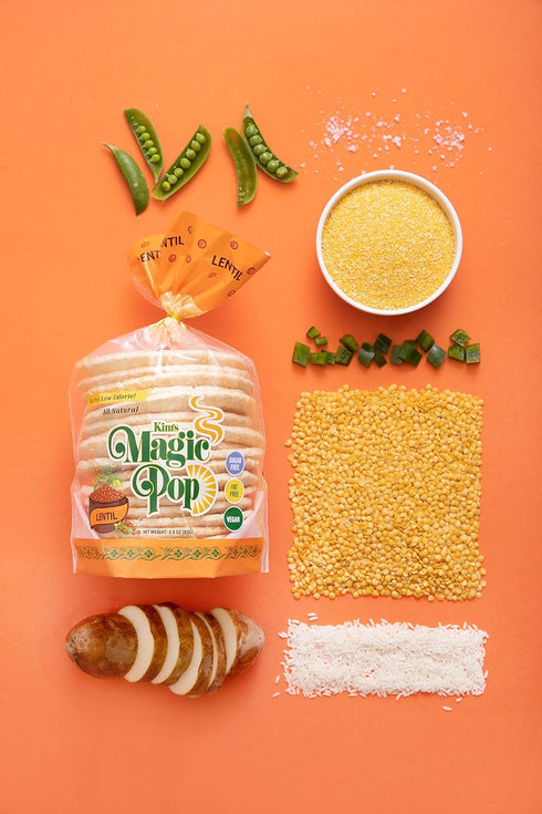 12 15 Kim's Magic Pop Freshly Popped Rice Cakes | Vegan | LentilFlavor | Bags | Cakes per Bag | Low Carb, Sugar Free