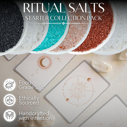 Pack Ritual Salt Starter Collection for Ceremony and Spell Handcrafted Negative Energy Protection Crystals
