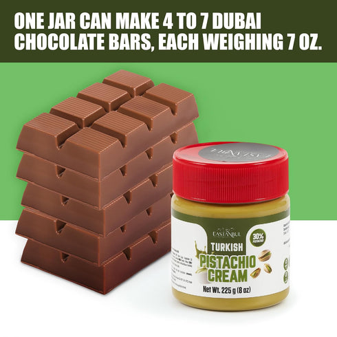 8oz, Eastanbul Pistachio Cream, Pistachio Butter, Turkish Cream Spread for Dubai Chocolate Bar Kit, Perfect Paste