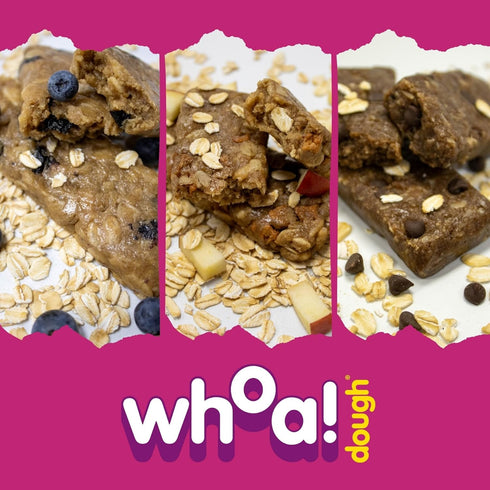 9 3-Flavor Pack (6) 1.41 oz 5-6g Whoa! Dough Top Allergen Free Chewy Oat Bars - Variety | Individually Wrapped Bars |
