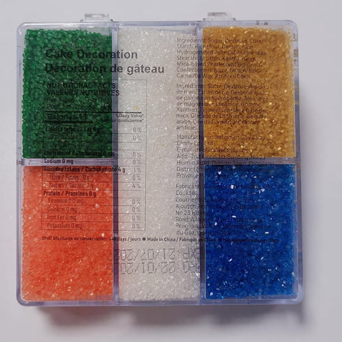 HeDeon&Rles White Gold Blue Green Orange Sanding Sugar Crystals Sparkling Sugar Crystals for Baking Icing Cookie