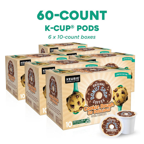 60 Count The Original Donut Shop Cookie Dough So Delicious Coffee, Single-Serve Keurig K-Cup Pods