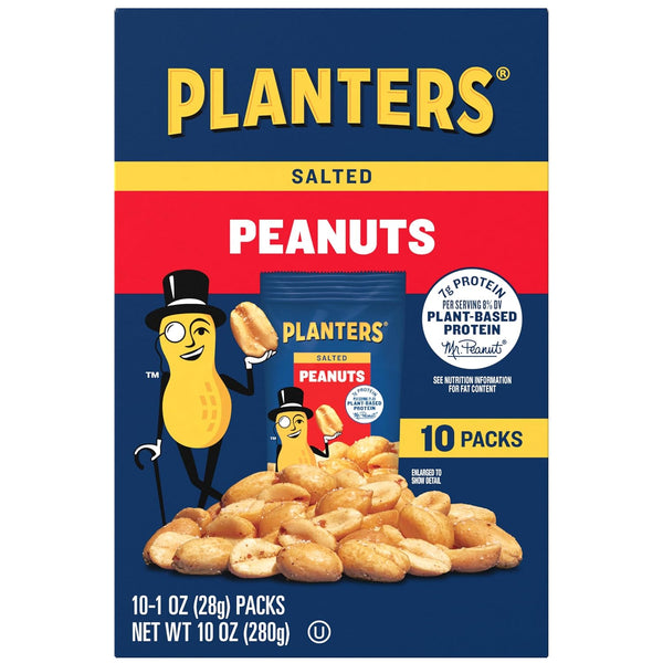 Planters Salted Peanuts 10 ct Box, 1 oz Packs, Pack of 6
