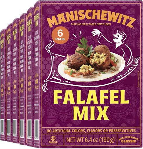 Manischewitz Mediterranean Falafel Ball Mix, 6.4oz (6 Pack) | All Natural |