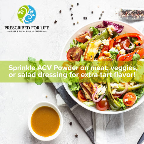 5% (4oz 113g) Prescribed For Life Apple Cider Vinegar Powder, Organic ACV, Spray Dried, Gluten Free, Vegan, Non GMO