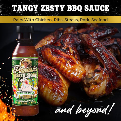 Slap Yo’ Daddy BBQ Sauce, Carolina Tangy - Chef Harry Soo's Vinegar-Based Sauce for Chicken, Ribs, Pork - Gluten Free