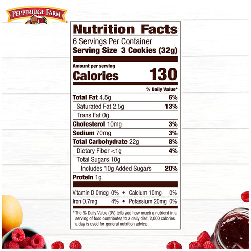 6.75 oz. Pepperidge Farm Verona Apricot Raspberry Thumbprint Cookies, Bag