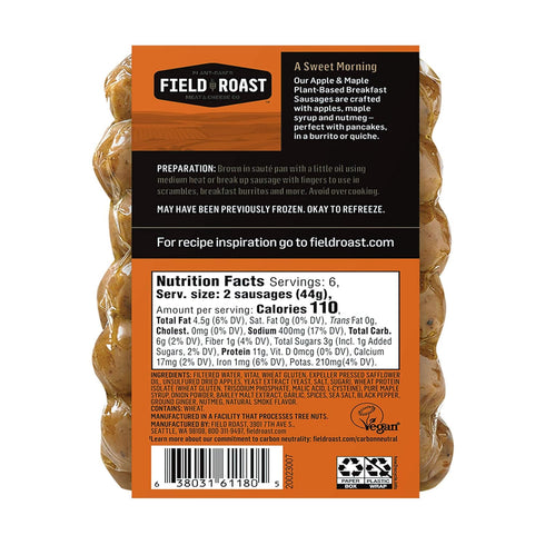 Field Roast 9.31 OZ Apple Maple Breakfast Links