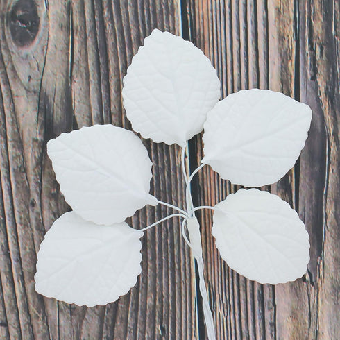 30 Count Global Sugar Art Hydrangea Leaves Sugar Cake Flowers Small White, by Chef Alan Tetreault