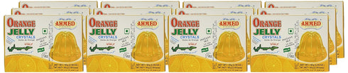 AHMED foods 85 (Pack 12) AHMED Halal Jello Vegetarian Crystal Jelly, Orange, Gram