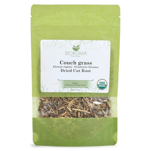 Biokoma Pure Organic Couch Grass Dried Cut Root 50g (1.76oz) - USDA Certified Organic Herbal Tea