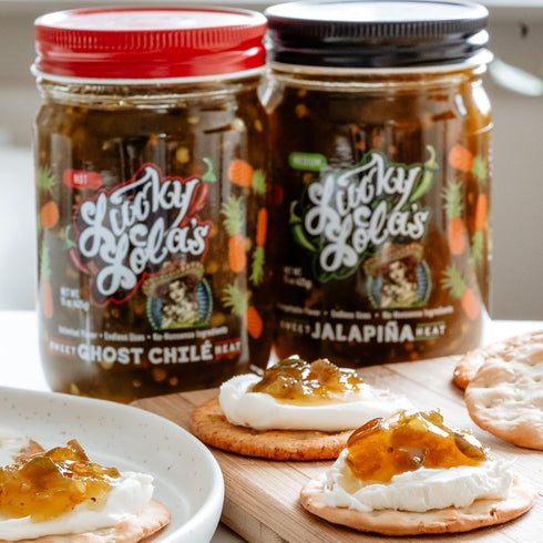 4 Pack 0g 0g (4pk, Lucky Lolas | Jarred Jalapeos, | Sodium, Fat | Party Platter, Midnight Snack, Low-Carb Diet | Gluten